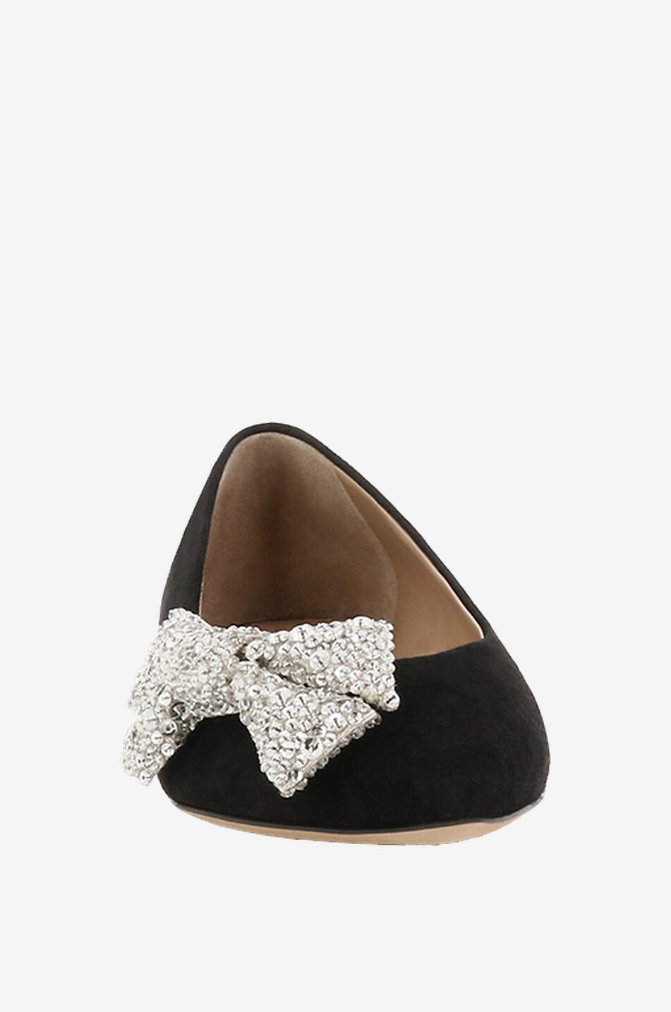 Wildlederballerinas mit Strass-Schleife Thea