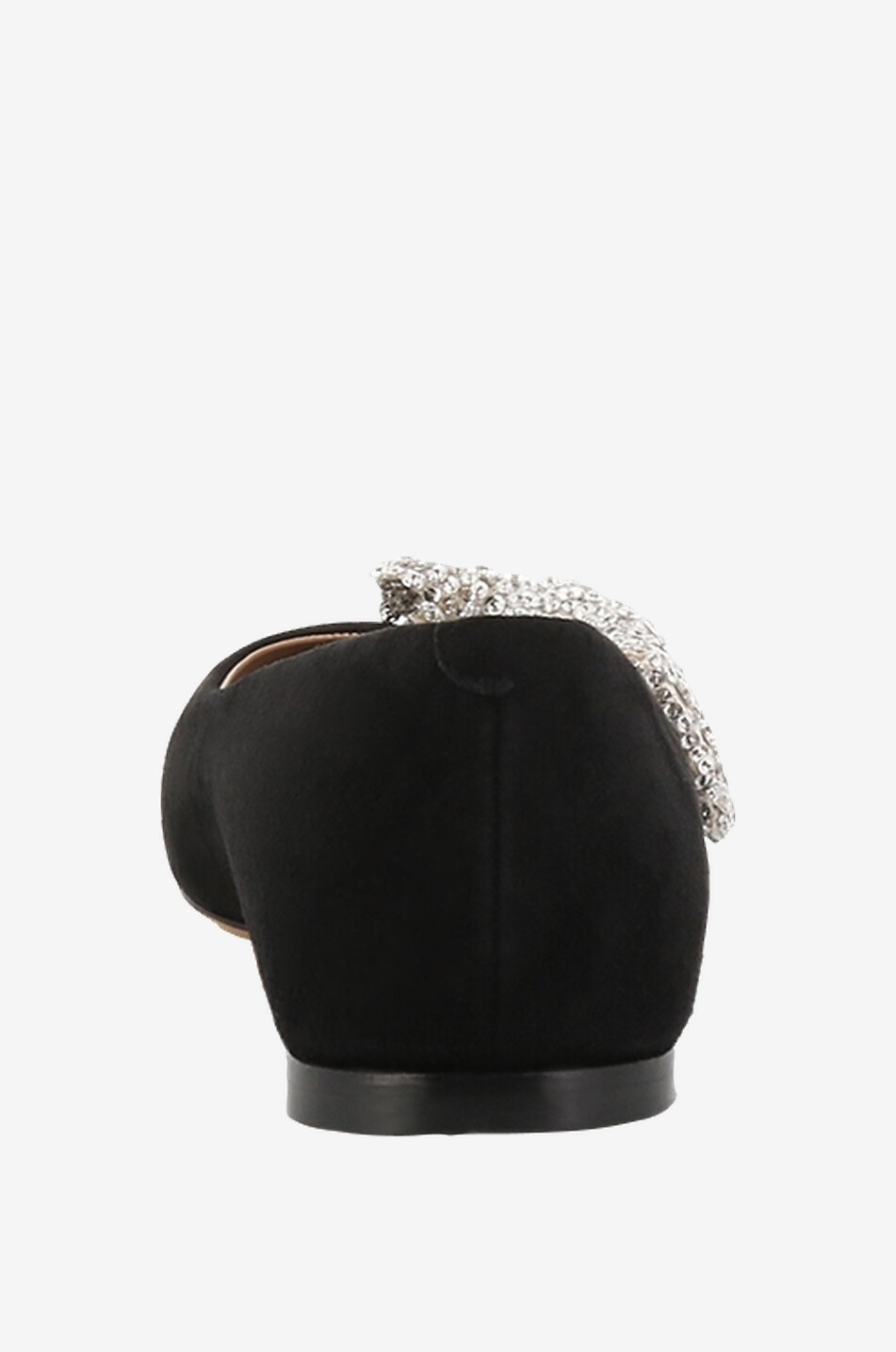 Thea suede ballet flats with rhinestone bow
