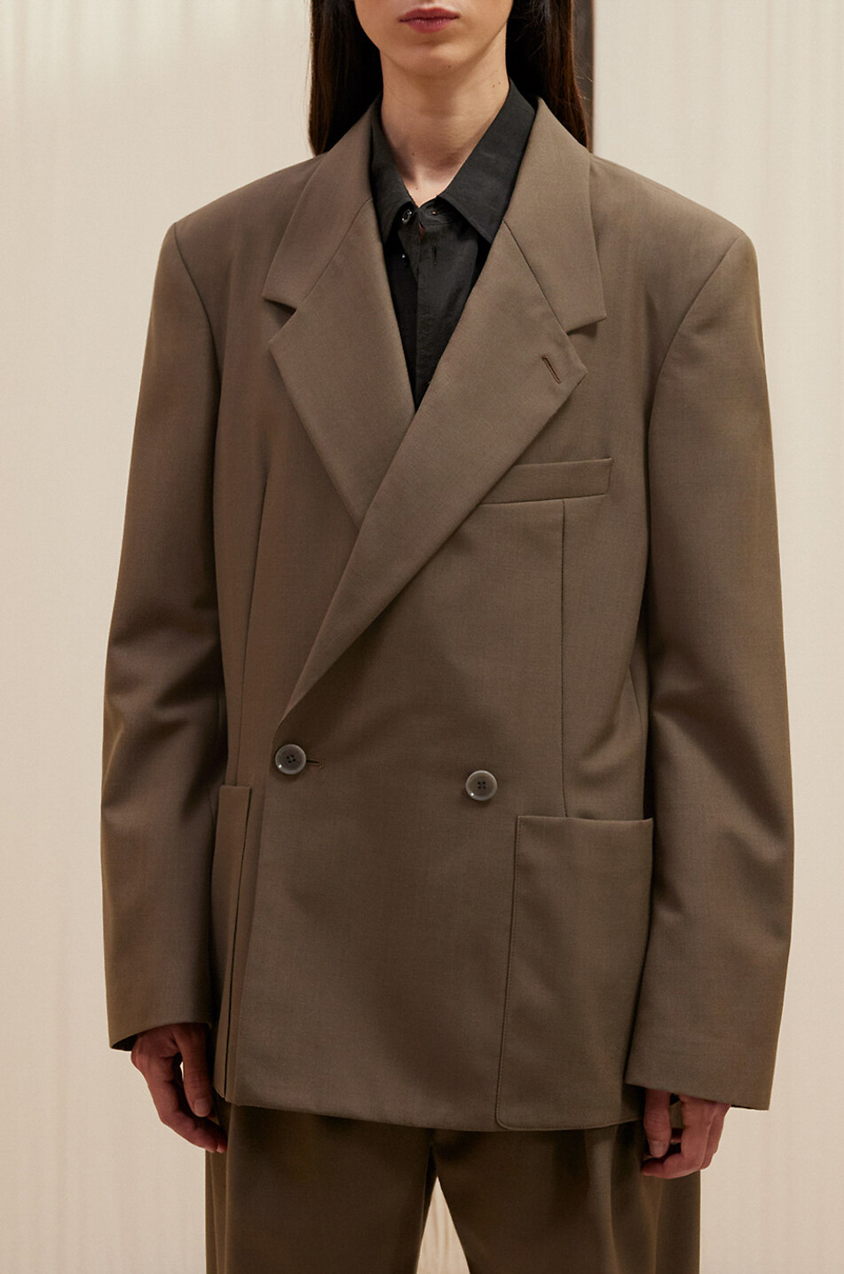 LEMAIRE Zweireihiger Oversize-Blazer Soft Tailored Damen BRAUN 3
