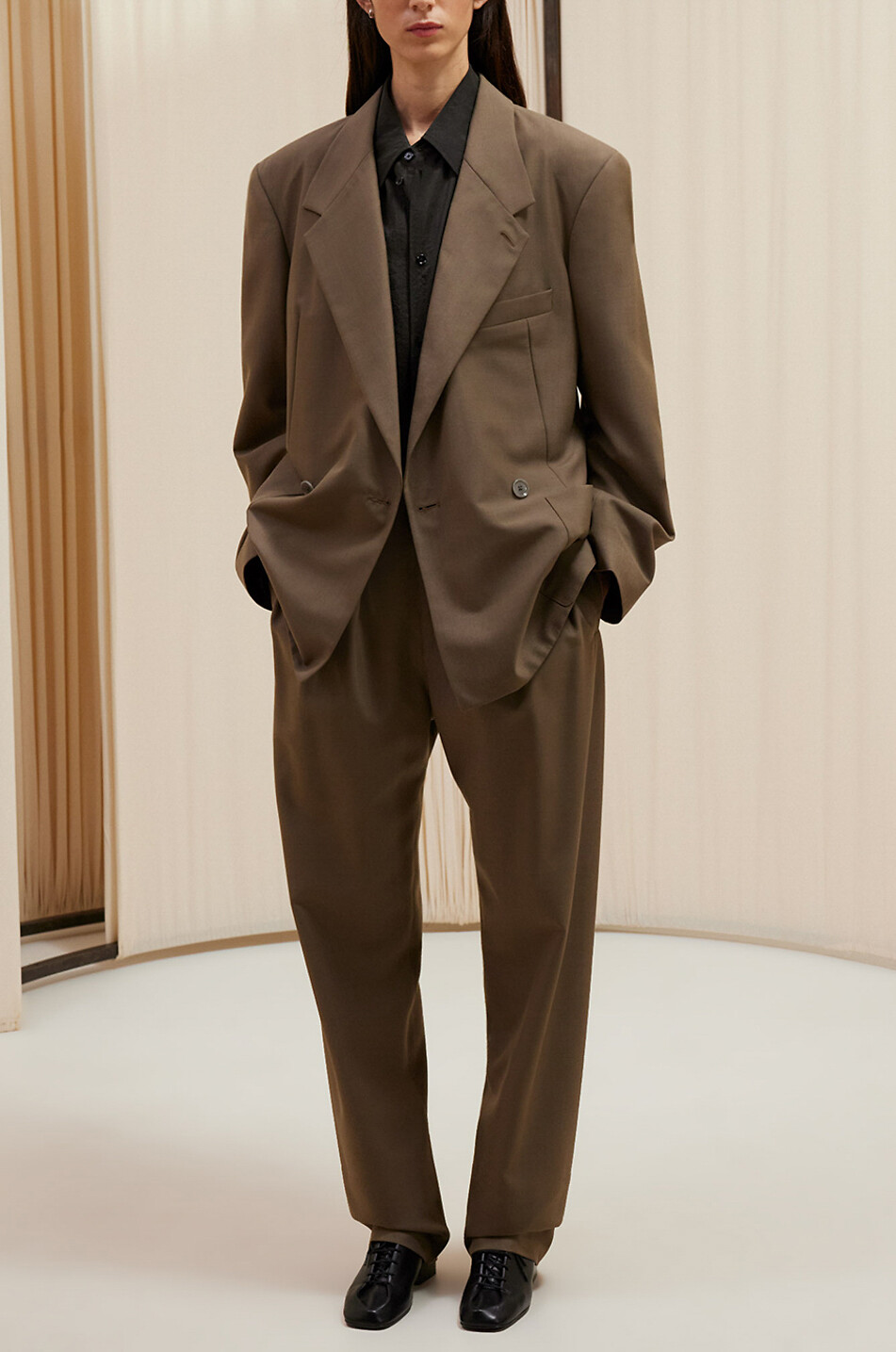 LEMAIRE Zweireihiger Oversize-Blazer Soft Tailored Damen BRAUN 4