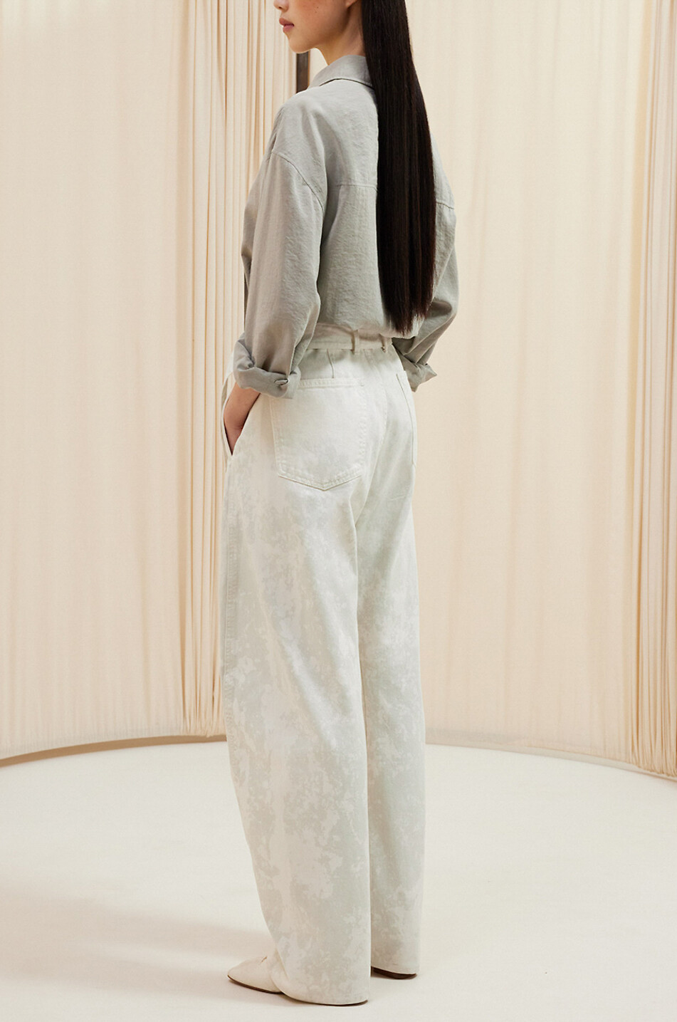 LEMAIRE Oversize-Hemd aus Seidenmix mit Schluppe Damen HELLGRAU 5