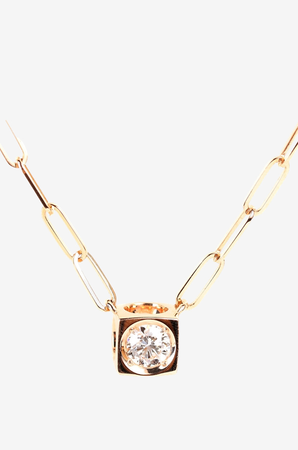 DINH VAN Collier en or rose avec diamant Le Cube Grand Modèle Femme ROSE 2