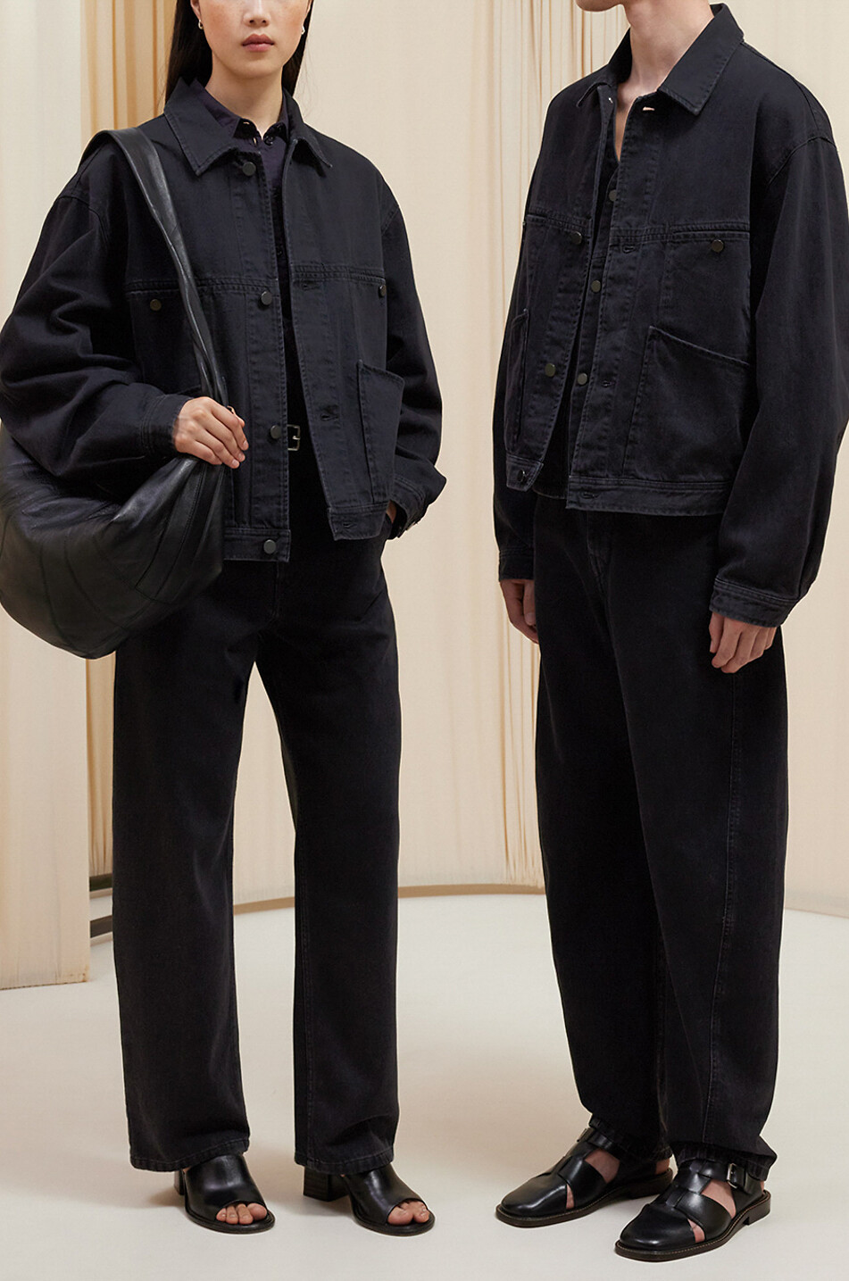 LEMAIRE 4 Pockets faded denim jacket Men BLACK 4