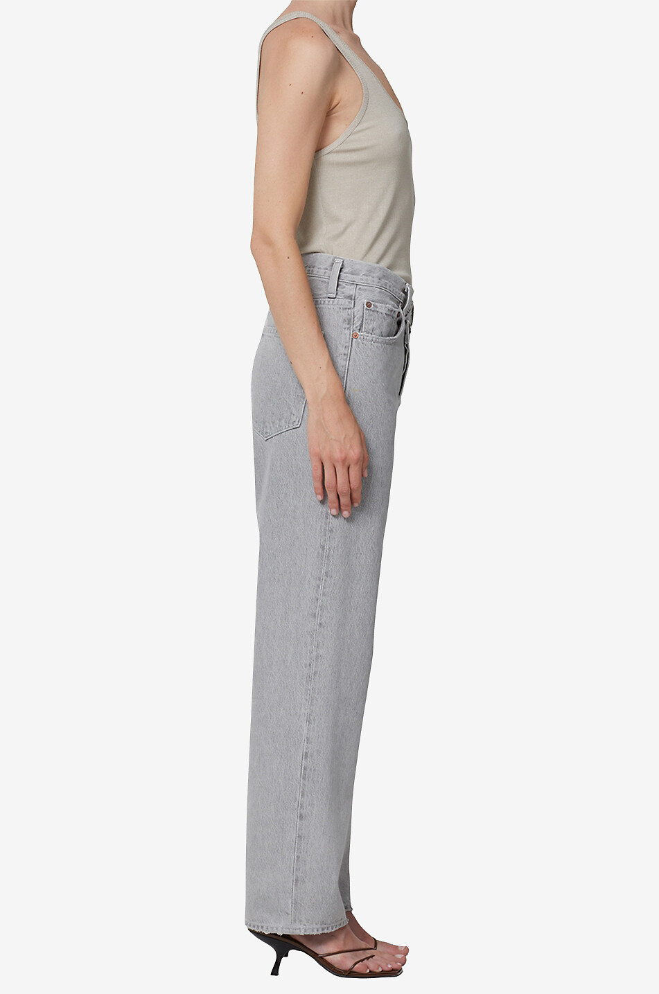 AGOLDE Criss Cross straight-leg jeans Women LIGHT GREY 4