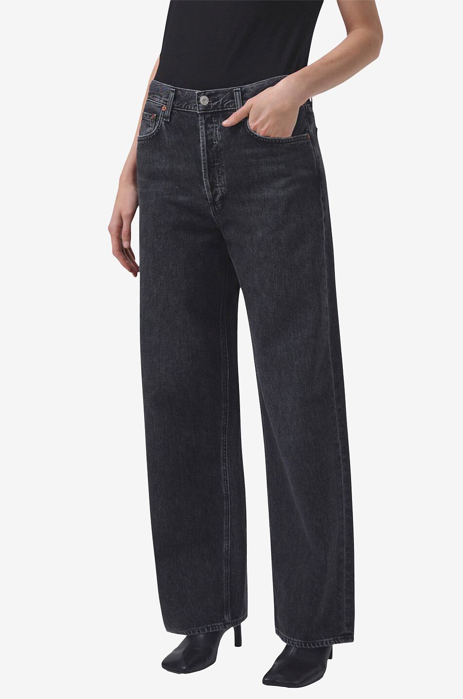 AGOLDE Jean droit Low Slung Femme NOIR 3