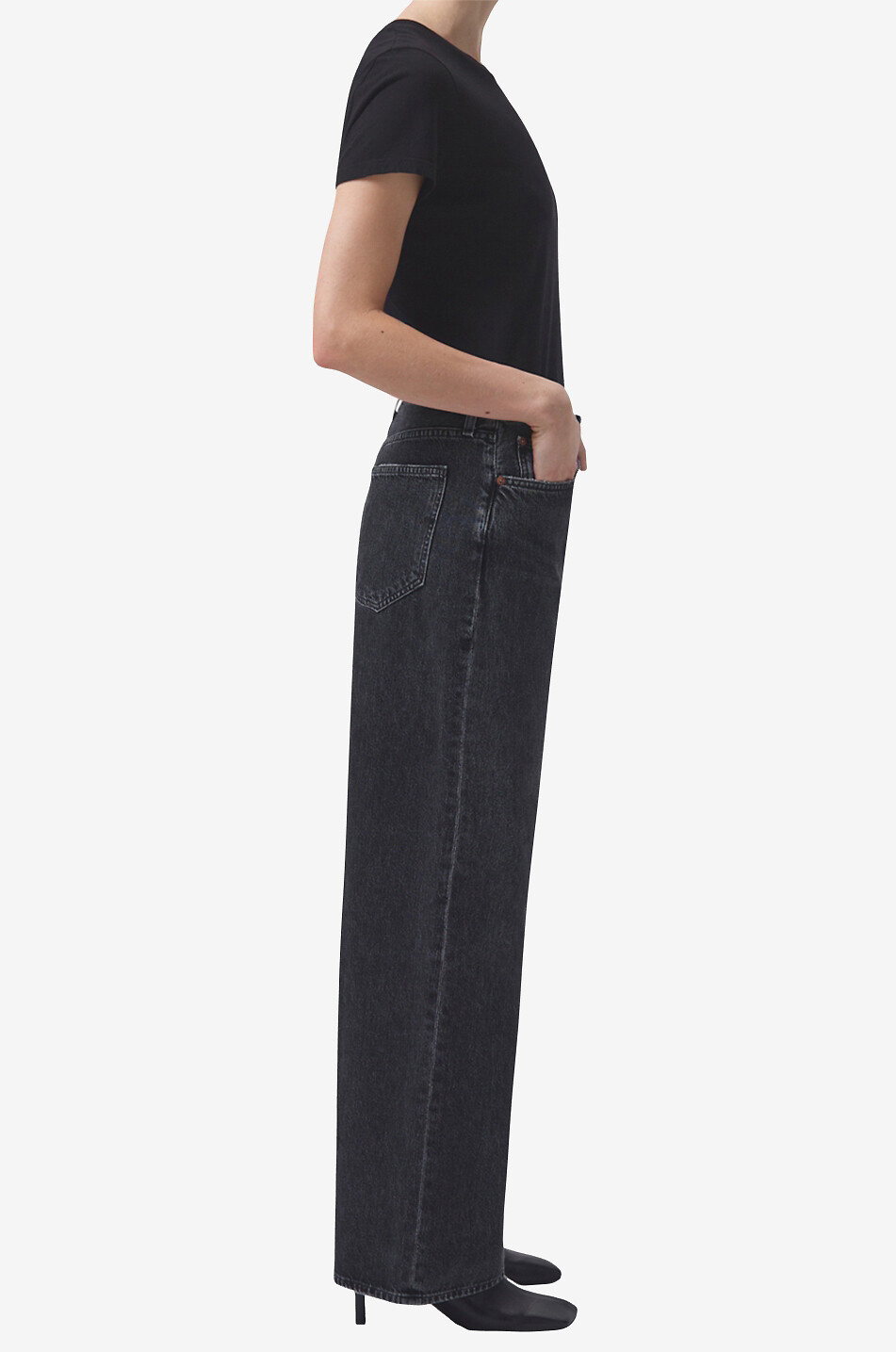 AGOLDE Jean droit Low Slung Femme NOIR 5