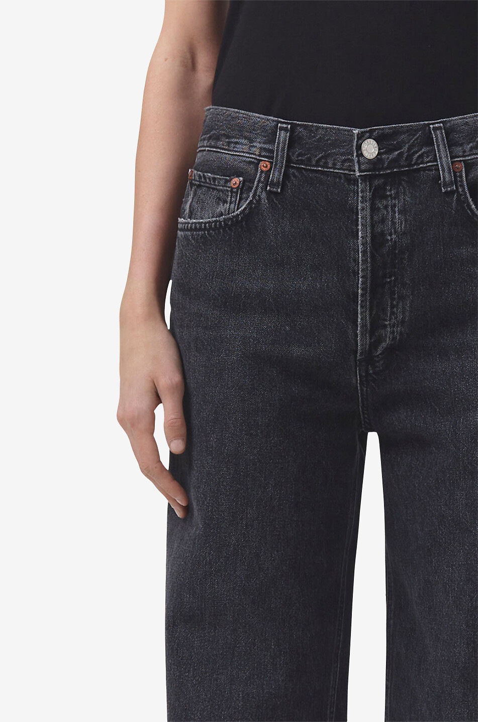 AGOLDE Jean droit Low Slung Femme NOIR 6