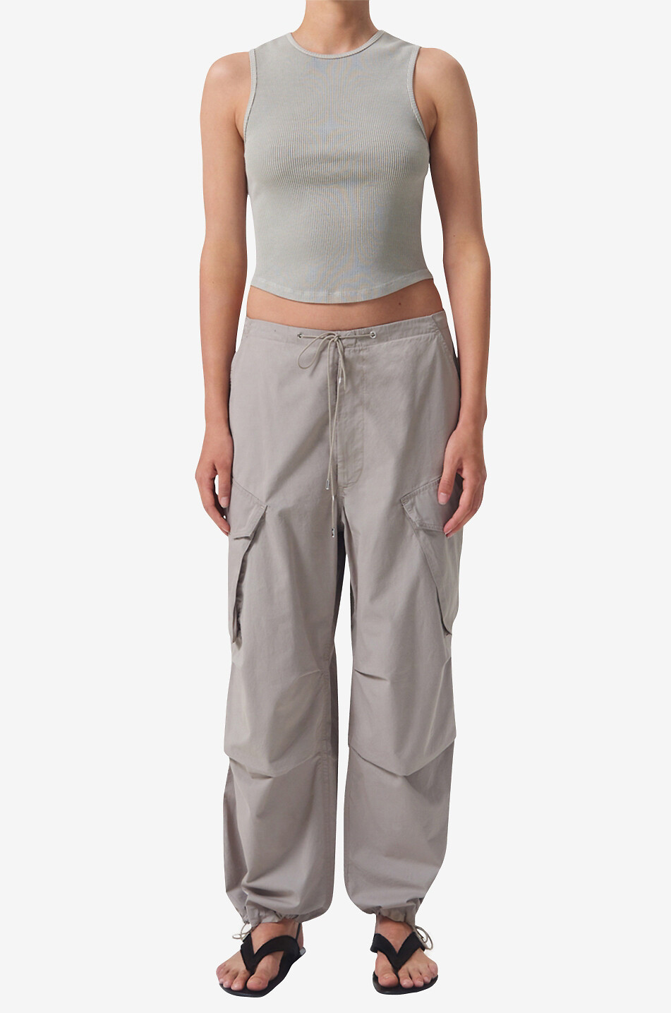 AGOLDE Ginerva cotton relaxed cargo trousers Women GREY 3