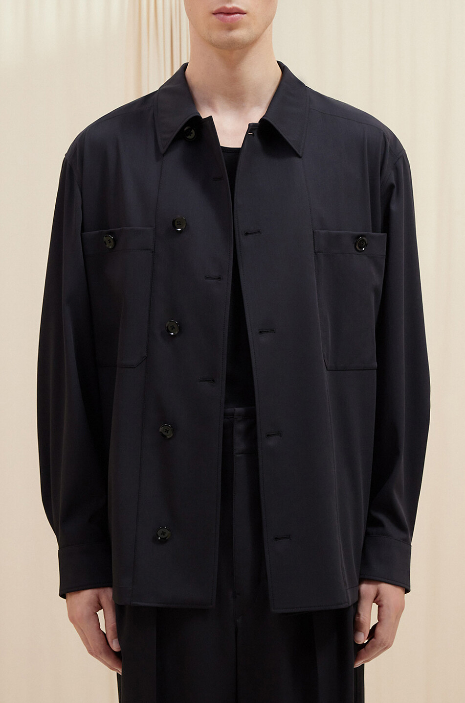 LEMAIRE Soft Miliary wool twill overshirt Men BLACK 3
