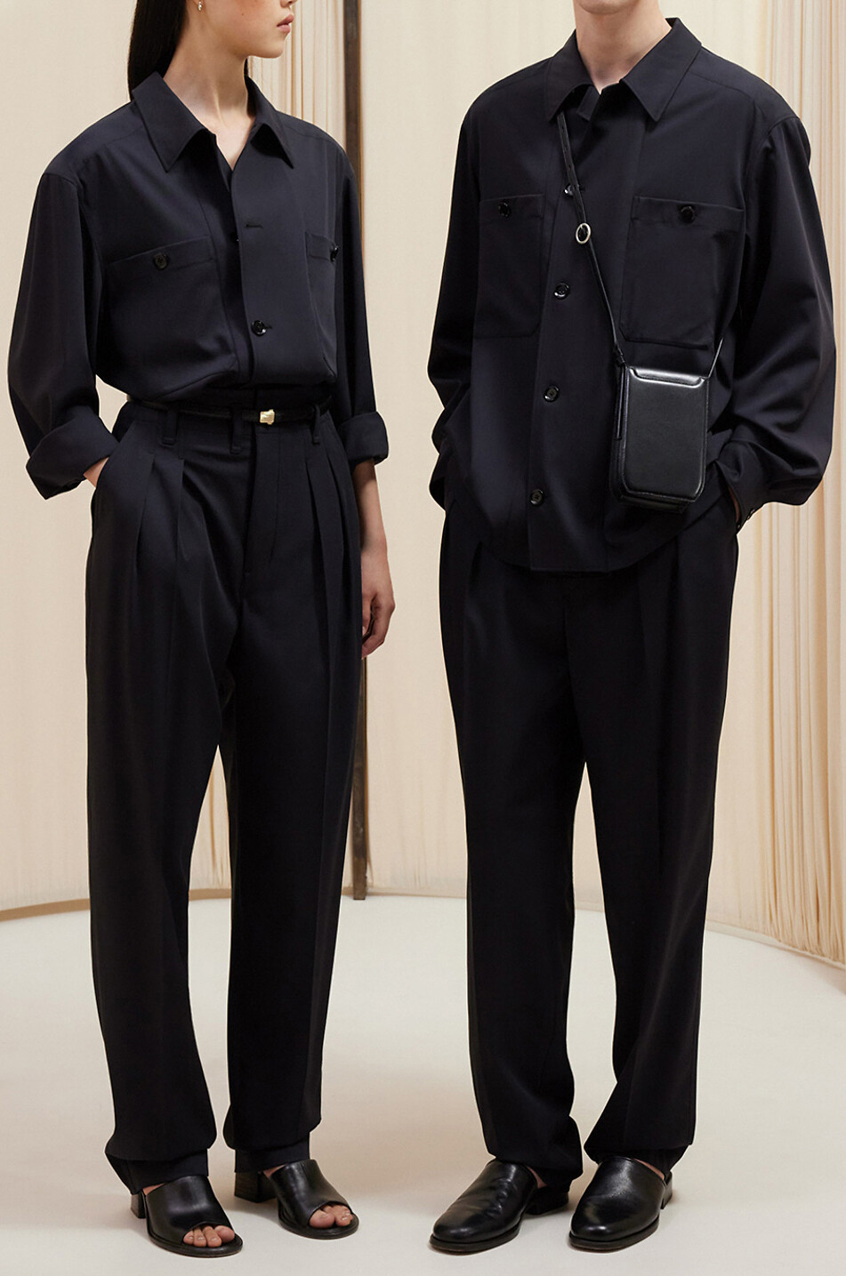 LEMAIRE Soft Miliary wool twill overshirt Men BLACK 5