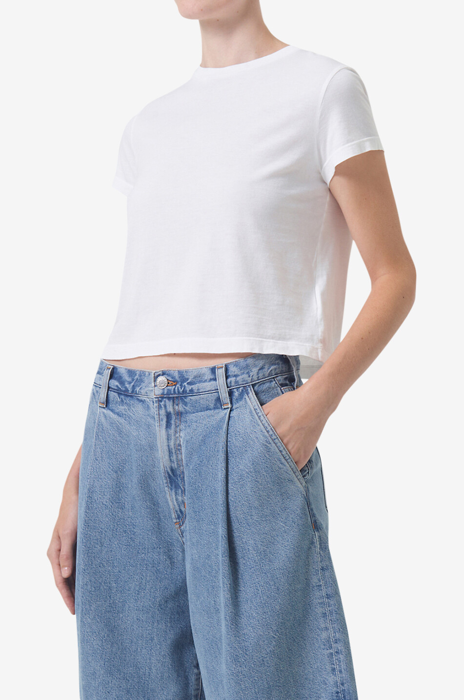 AGOLDE Adine short-sleeved T-shirt Women WHITE 2