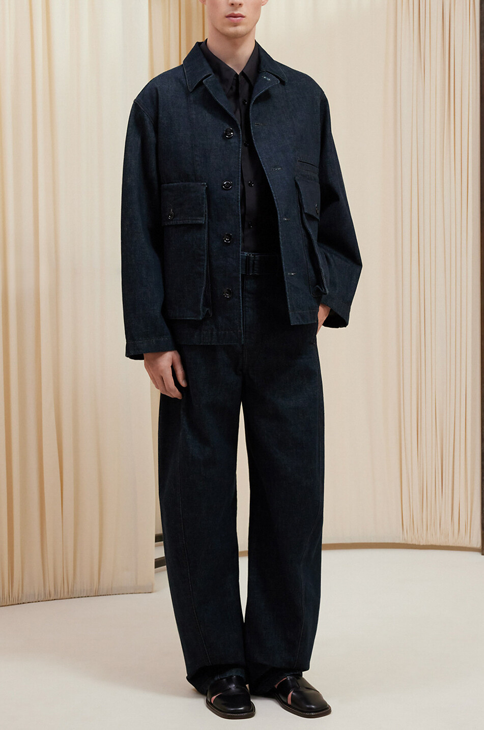 LEMAIRE Boxy-Jacke aus Denim in Indigo Herren BLAU 4