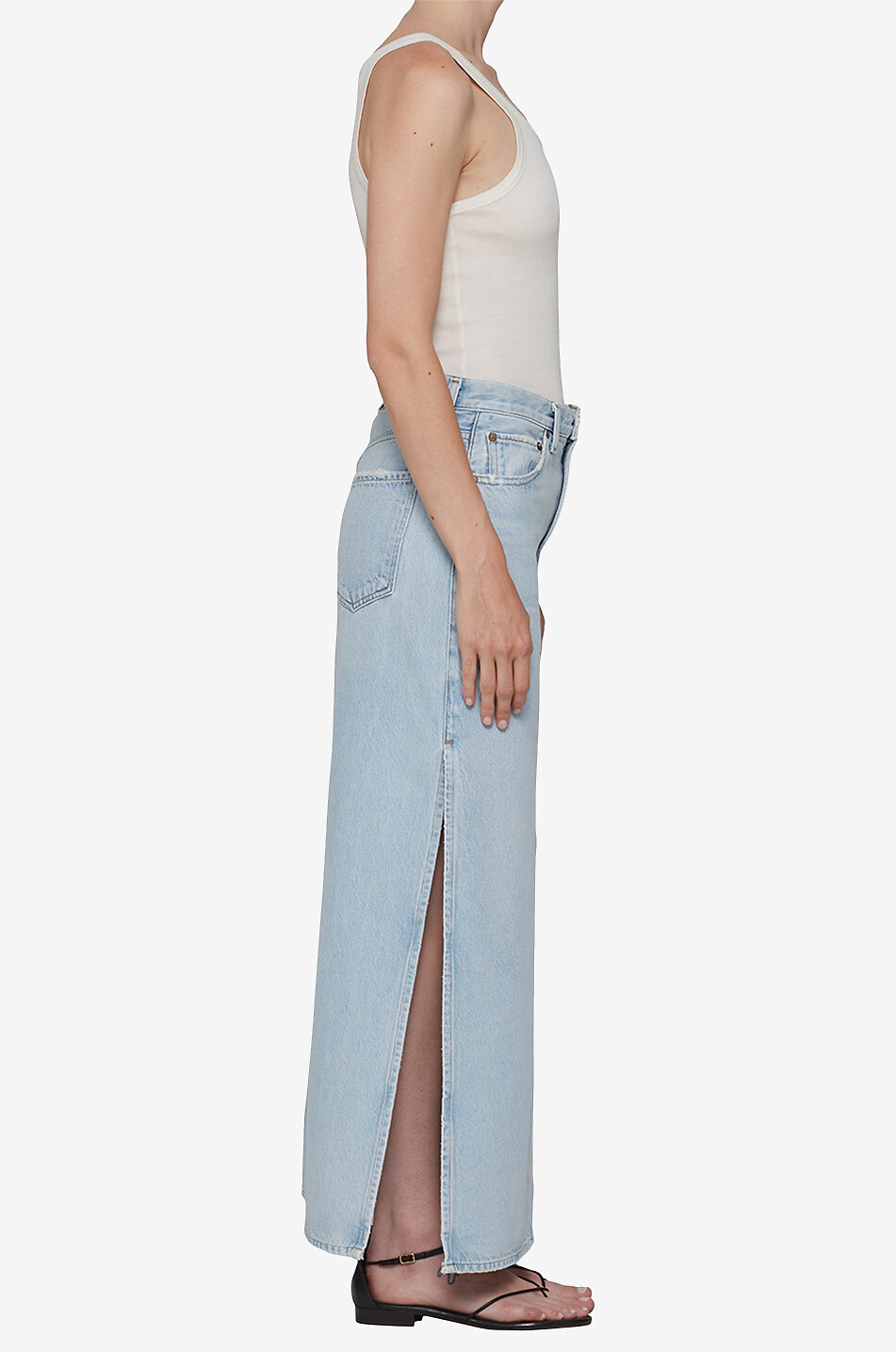 AGOLDE Jupe longue Astrid Femme BLEU CLAIR 4