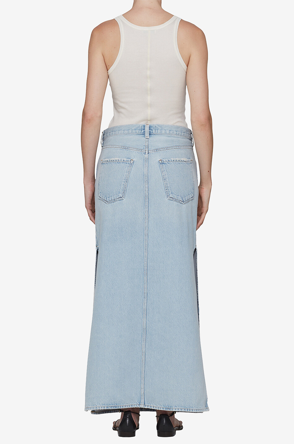 AGOLDE Jupe longue Astrid Femme BLEU CLAIR 5