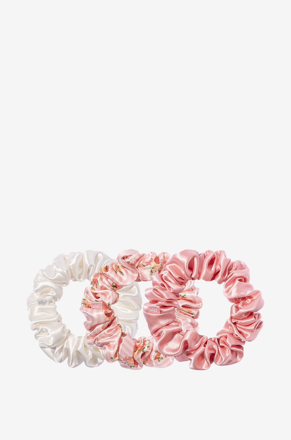 SLIP Petal Large set of 3 silk scrunchies Unisex PINK 1