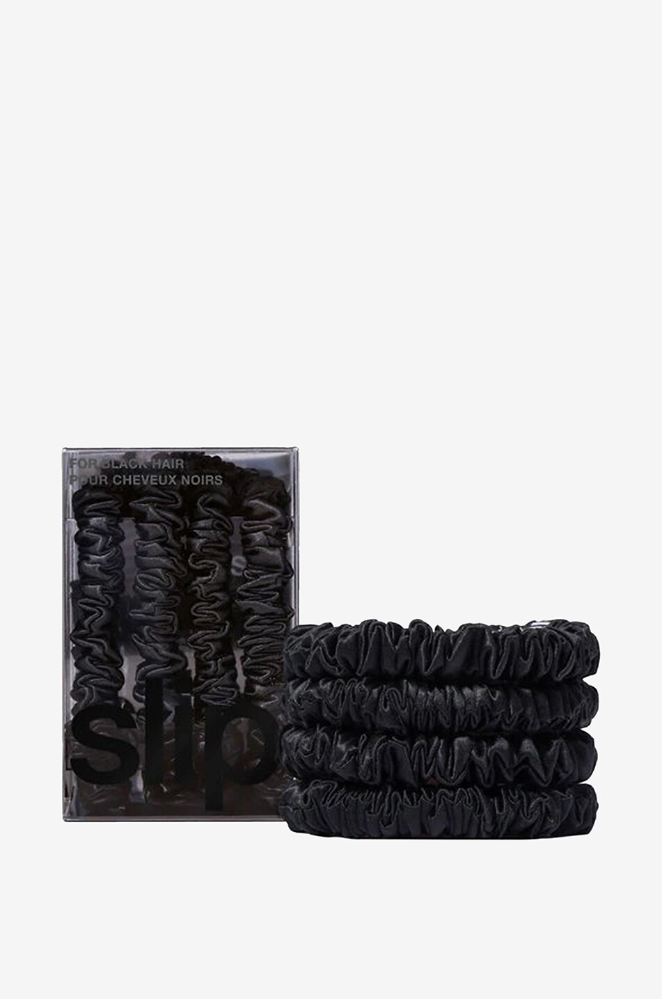 SLIP Skinny Black set of 4 silk scrunchies Unisex Colourless 2