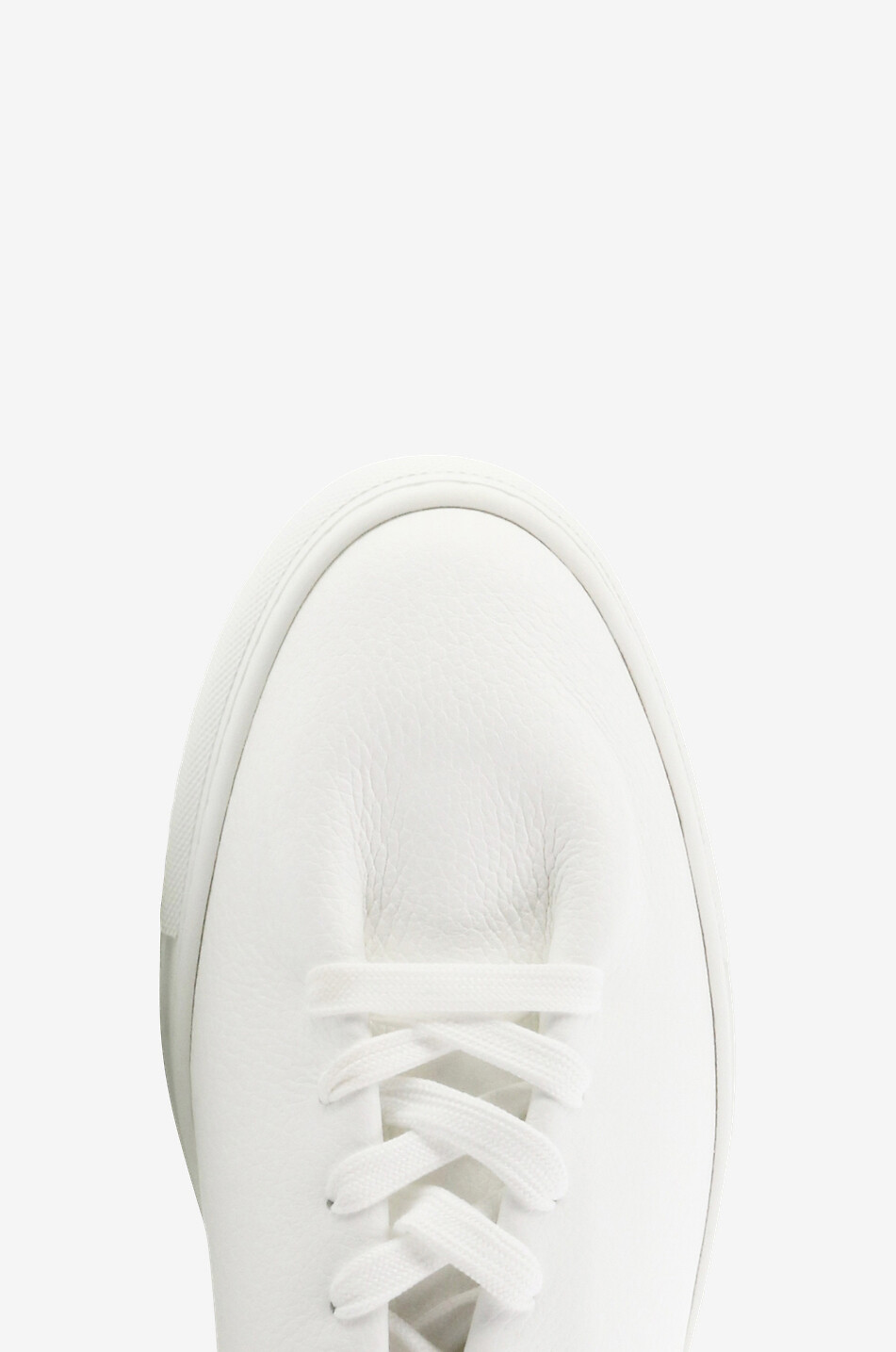 JACQUES SOLOVIERE Baskets basses à lacets en cuir grainé Hervé Homme BLANC 5