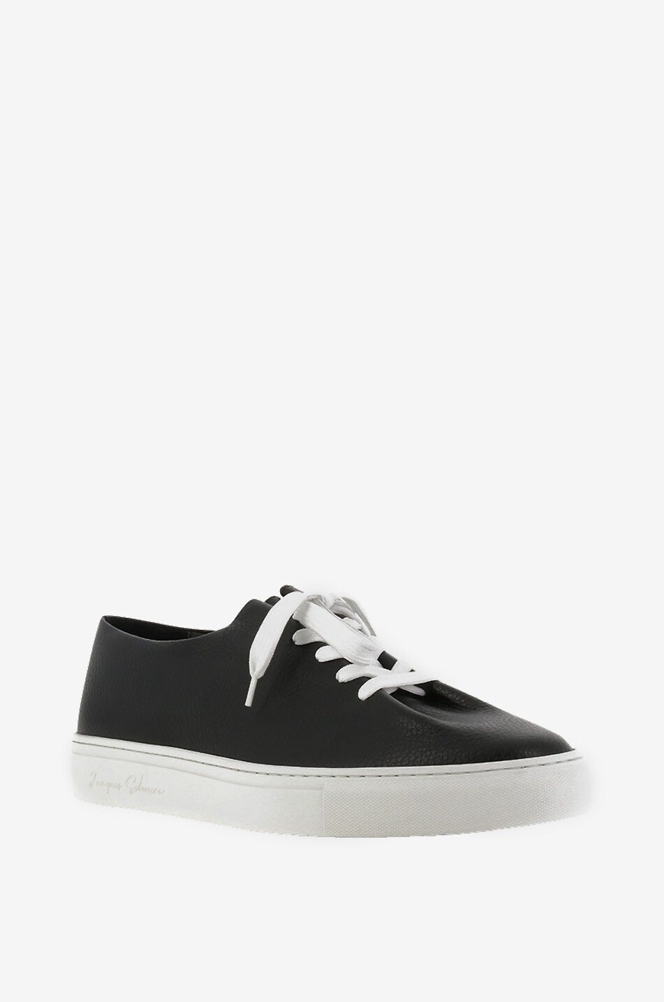 JACQUES SOLOVIERE Hervé grained leather low-top lace-up sneakers Men BLACK 1