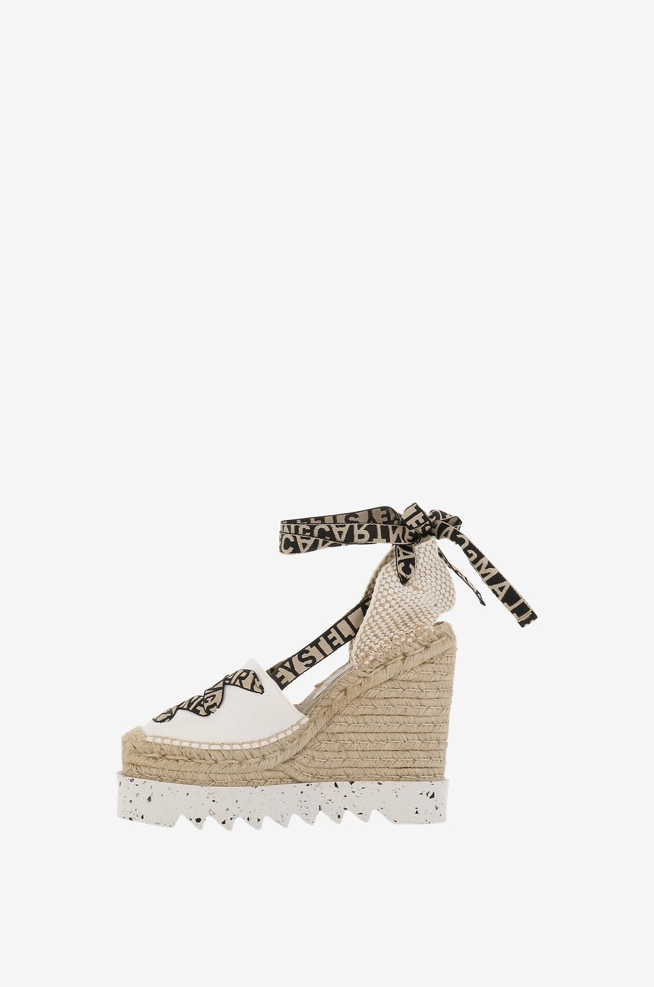 STELLA McCARTNEY Espadrilles compensées en coton bio Gaia 130 Femme BLANC 2