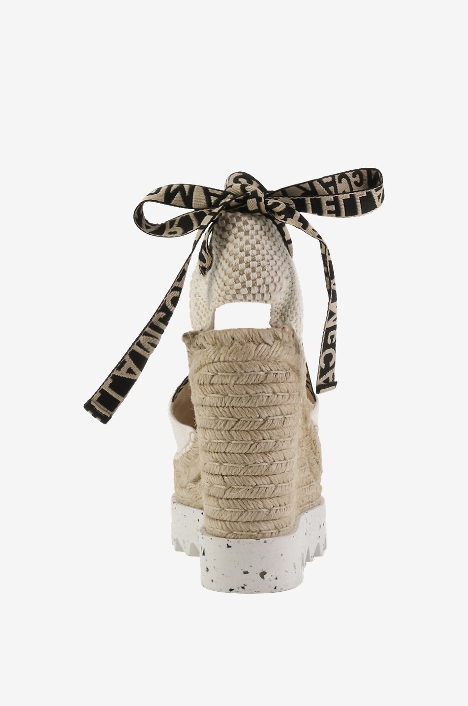 STELLA McCARTNEY Espadrilles compensées en coton bio Gaia 130 Femme BLANC 3