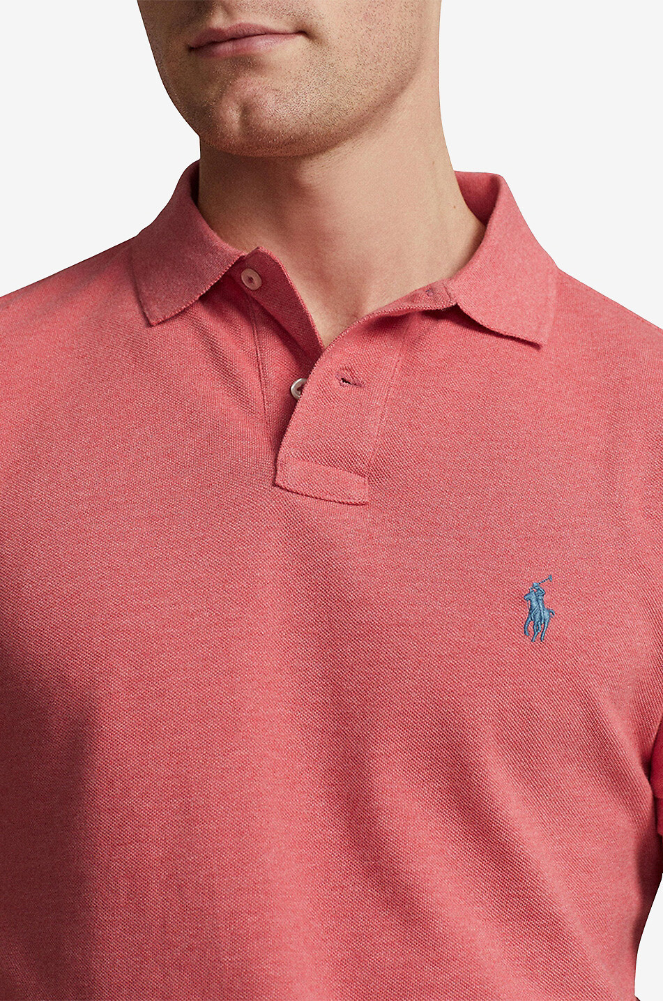 Polohemd aus Baumwollpiqué mit Pony-Stickerei Custom Slim Fit