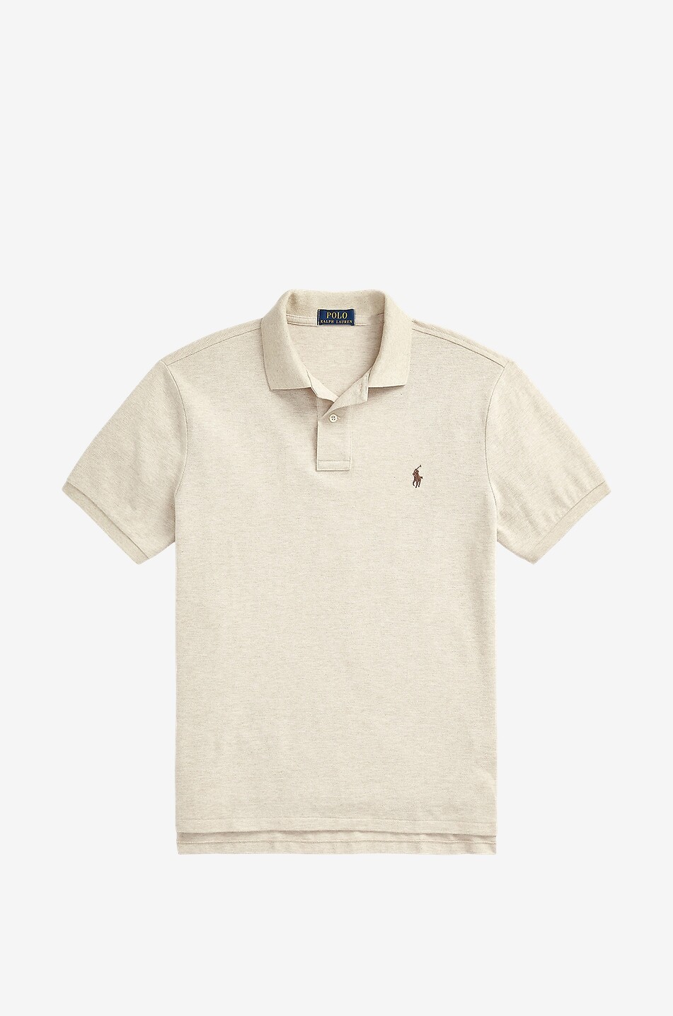 Polohemd aus Baumwollpiqué mit Pony-Stickerei Custom Slim Fit