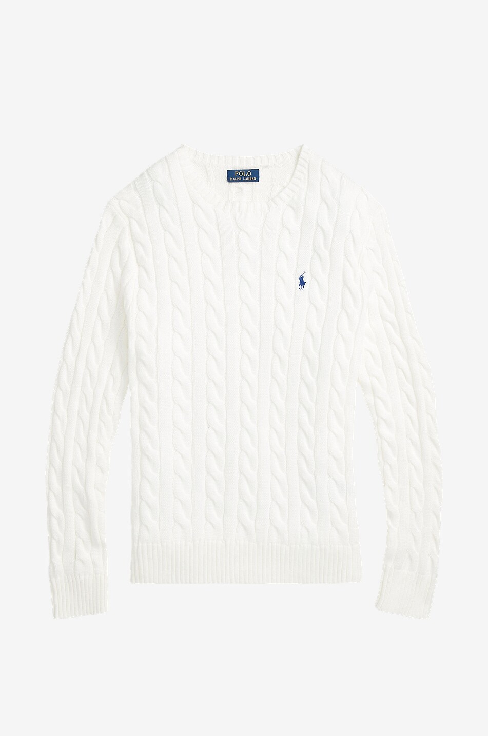 POLO RALPH LAUREN Pull torsadé en coton brodé Pony Homme BLANC 1