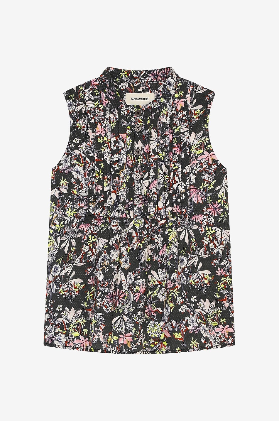 Blouse fleurie sans manches pour fille