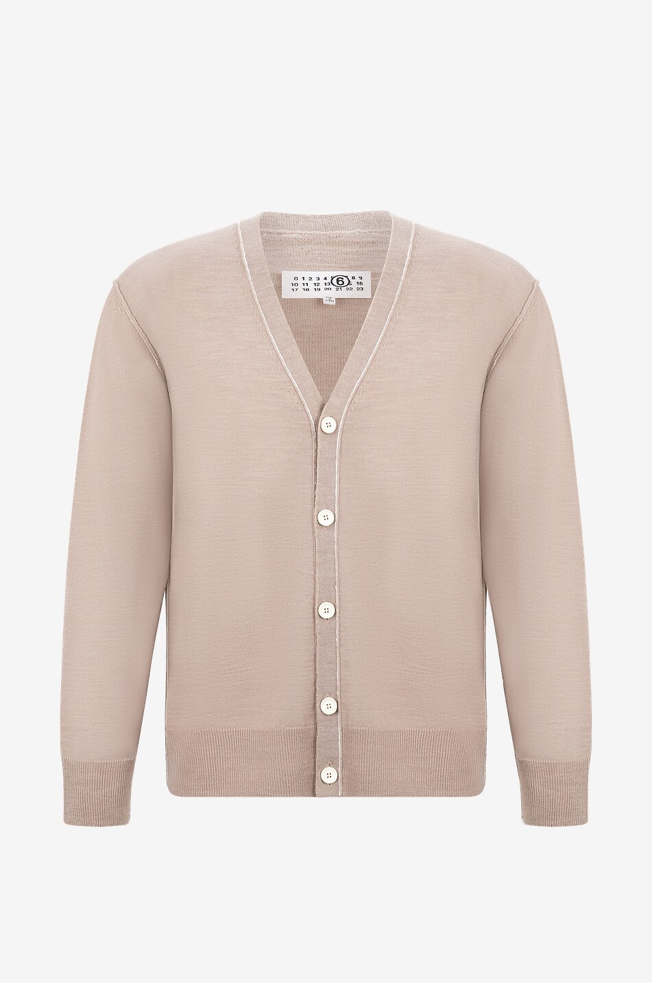 Button-down virgin wool V-neck cardigan