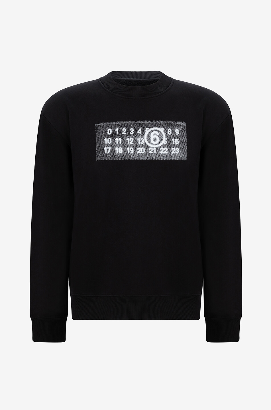 Logo patch adorned cotton crewneck sweatshirt