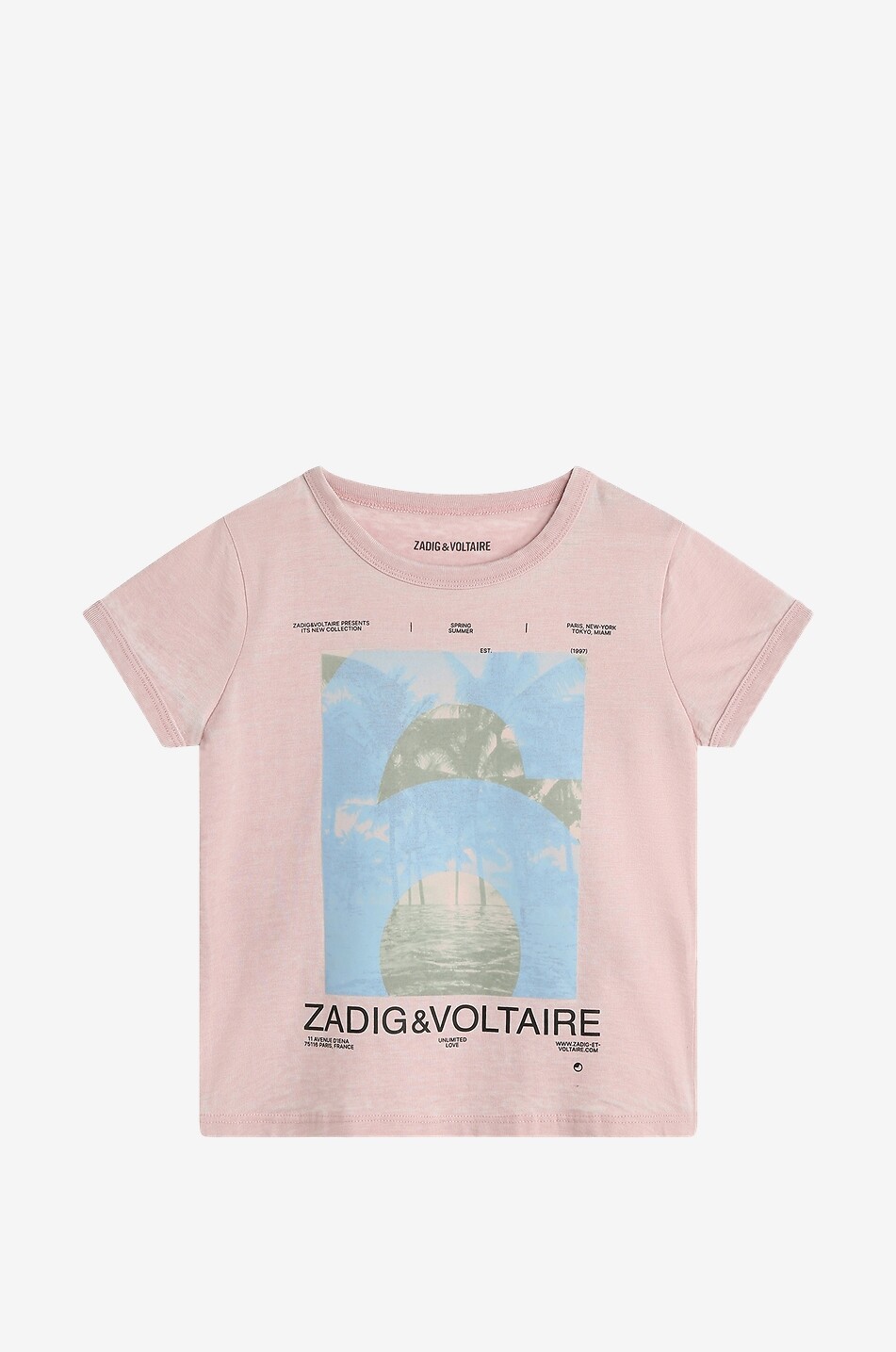 Printed girls' short-sleeved T-shirt