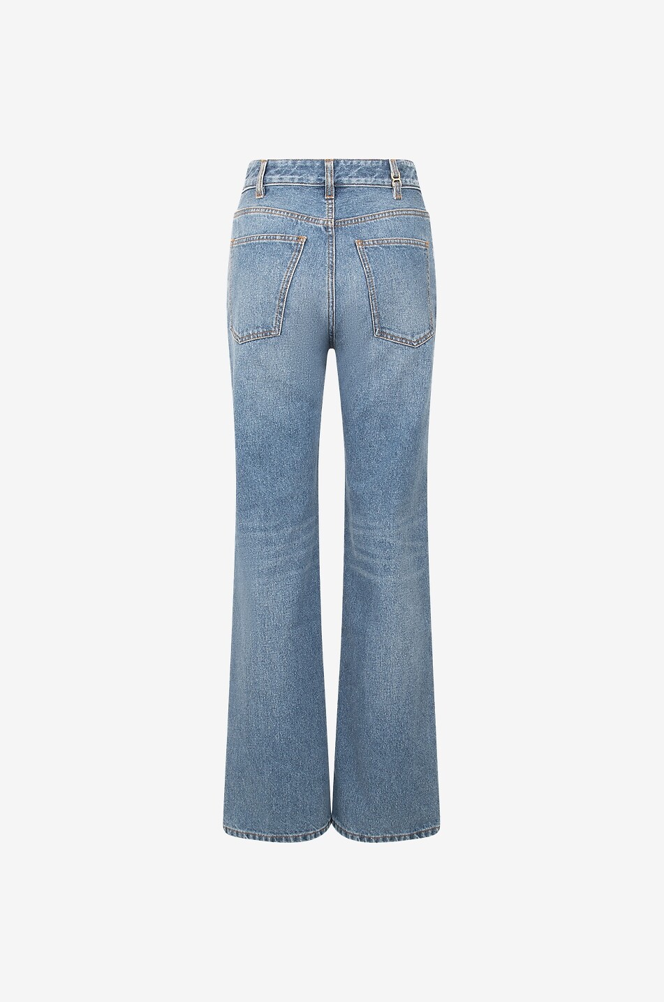 CHLOE Ausgestellte Boyfriend-Jeans aus Flachs und Baumwolle Foggy Blue Damen BLAU 2
