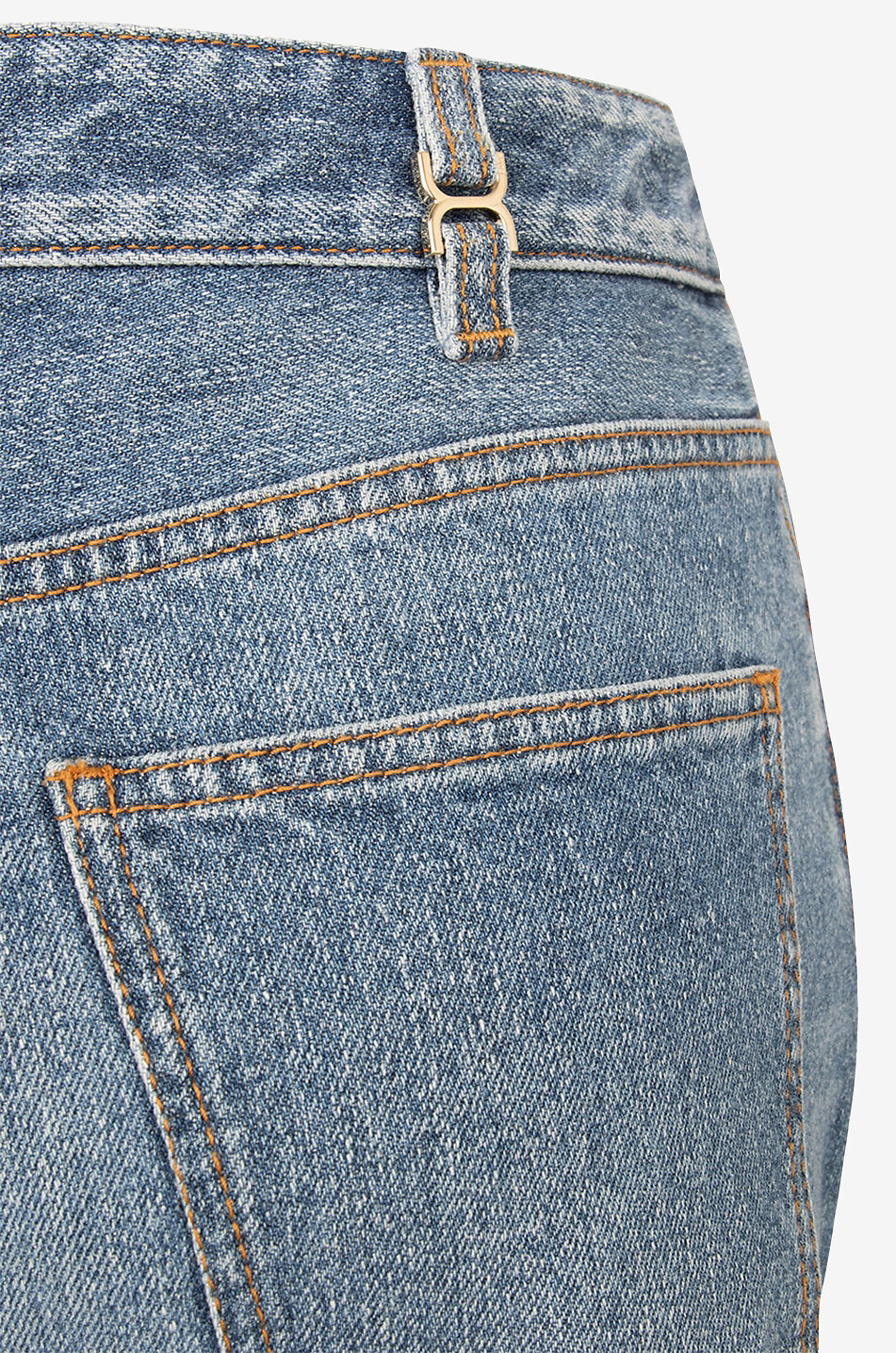 CHLOE Ausgestellte Boyfriend-Jeans aus Flachs und Baumwolle Foggy Blue Damen BLAU 3