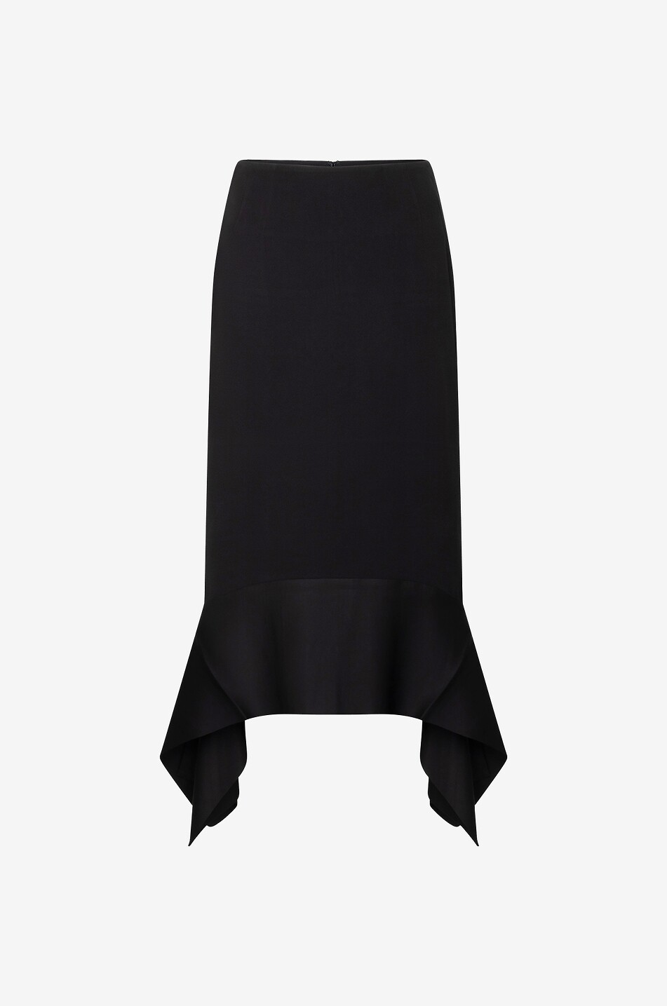 Jupe midi ajustée asymétrique Sati-Sash