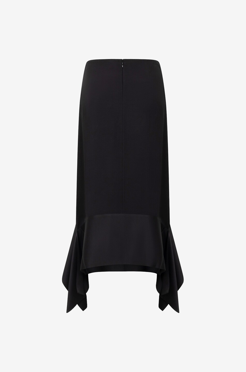 Jupe midi ajustée asymétrique Sati-Sash