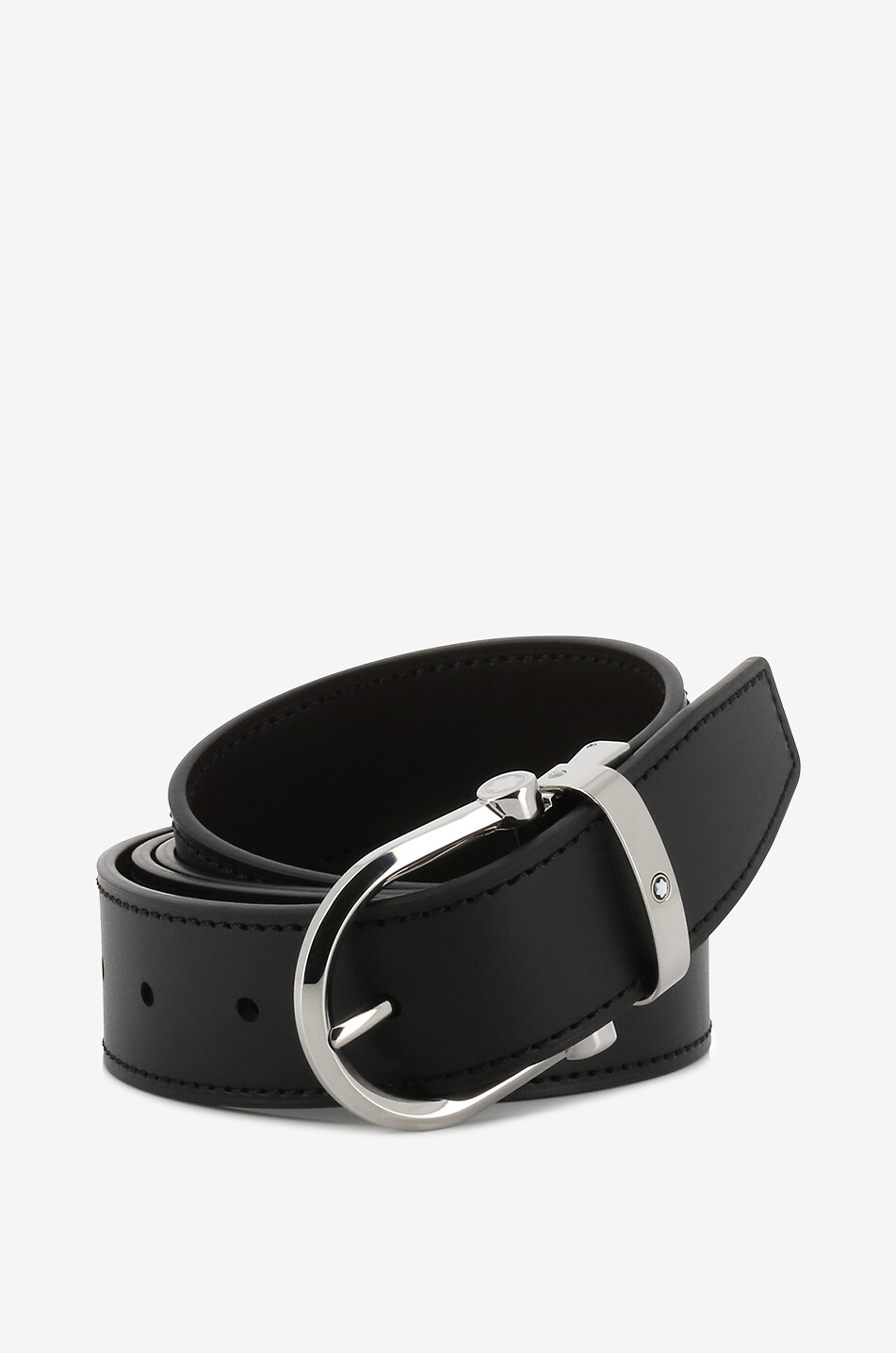 Wendbarer Gürtel mit hufeisenförmiger Schließe 35 mm aus Leder