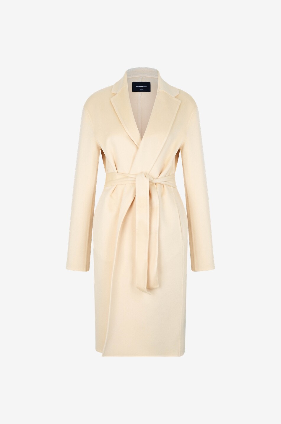 Manteau trois-quarts en cachemire avec ceinture