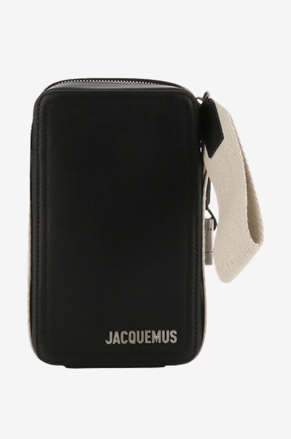 JACQUEMUS Mini sacoche en cuir lisse Le Cuerda Vertical Homme NOIR 1