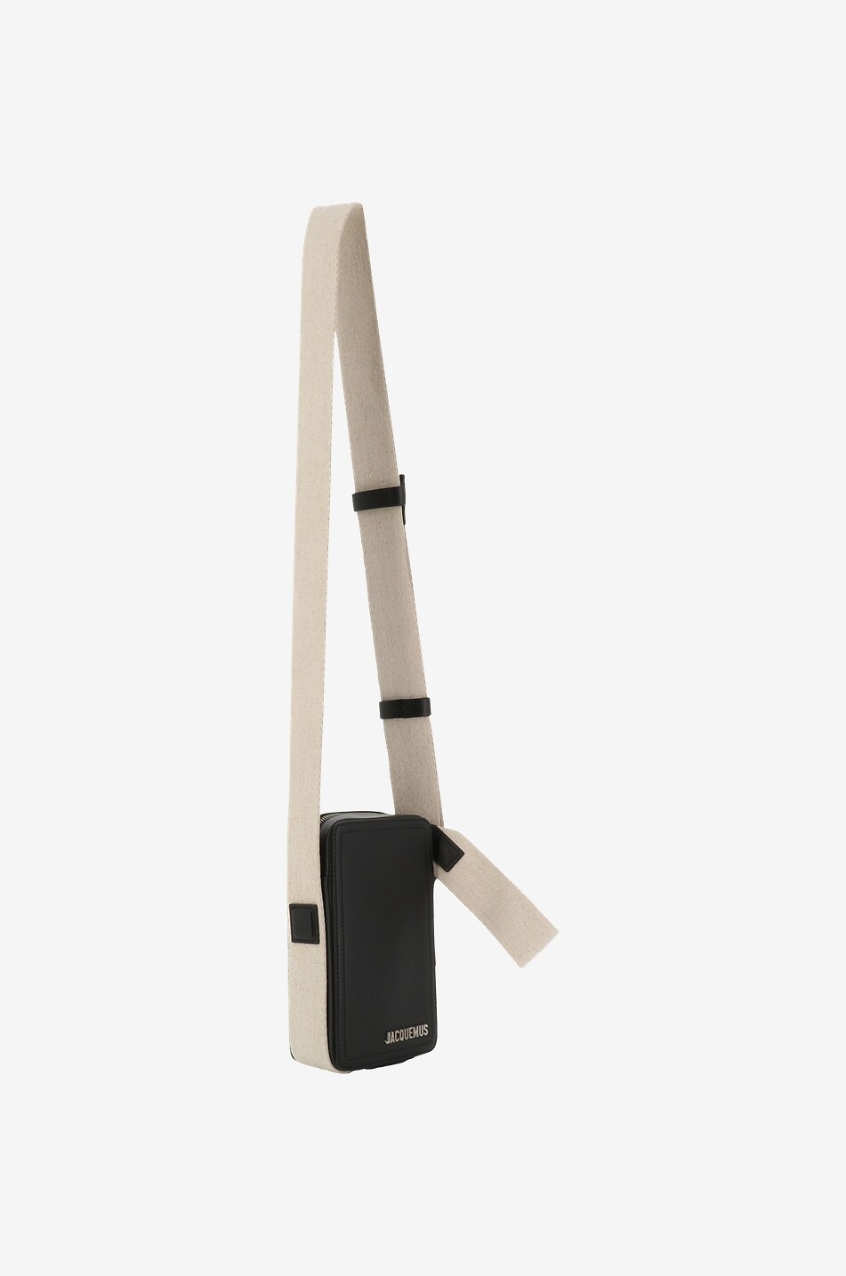 JACQUEMUS Mini sacoche en cuir lisse Le Cuerda Vertical Homme NOIR 2