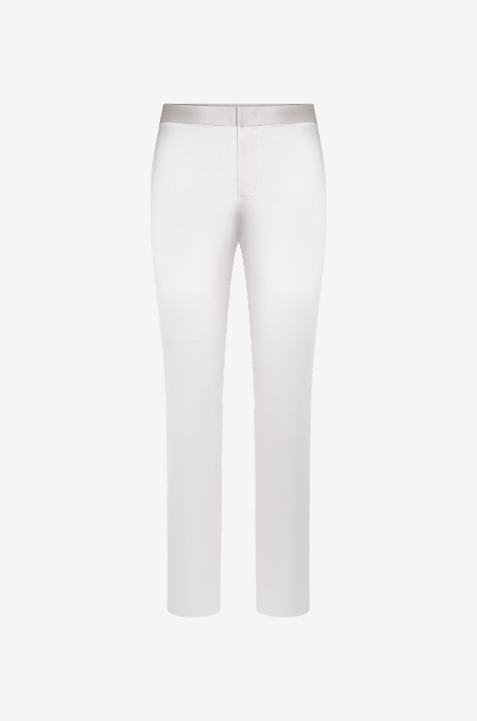 Cotton blend satin cigarette trousers