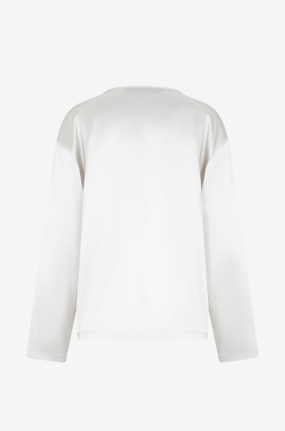 Langarm-Rundhalstop aus Seidensatin