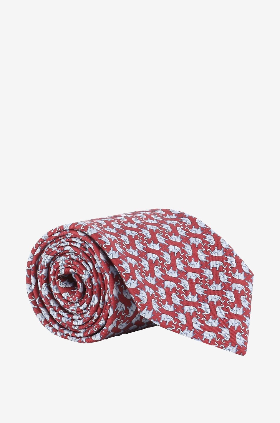 FIORIO Silk elephant printed tie Men MEDIUM RED 1
