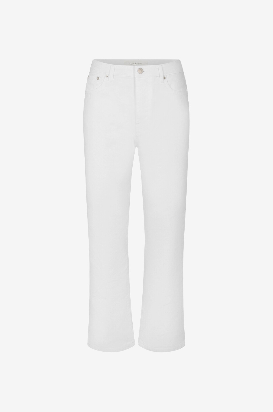 Weisse verkürzte gerade Jeans