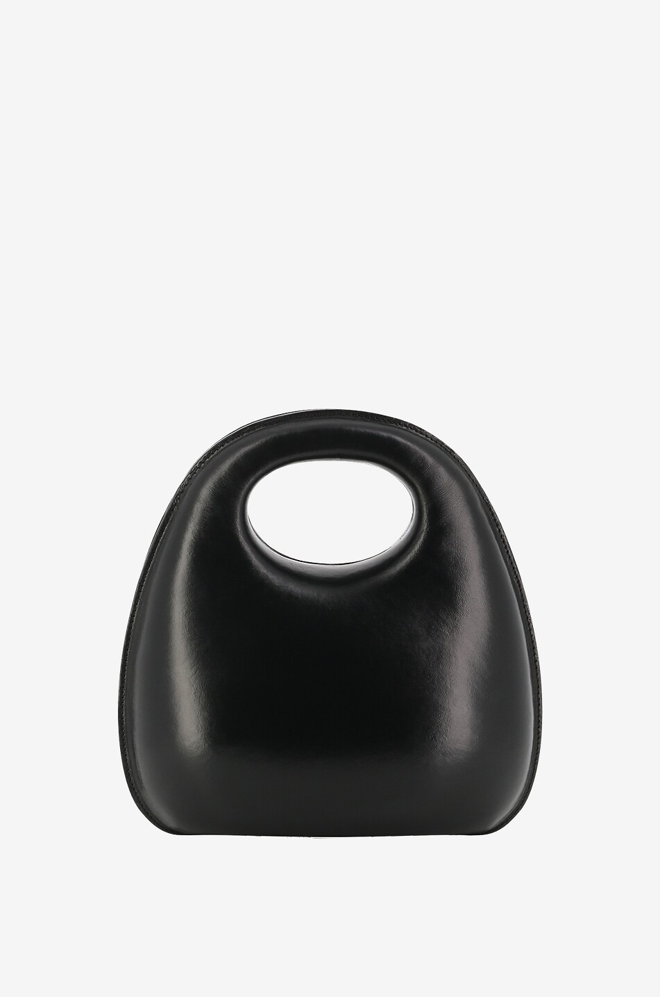 Egg stiff smooth leather handbag