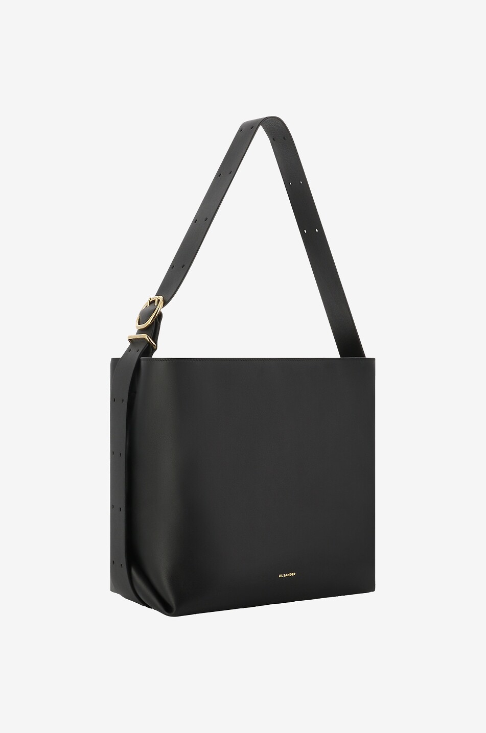JIL SANDER Folded Tote Medium supple smooth leather tote bag Women BLACK 2