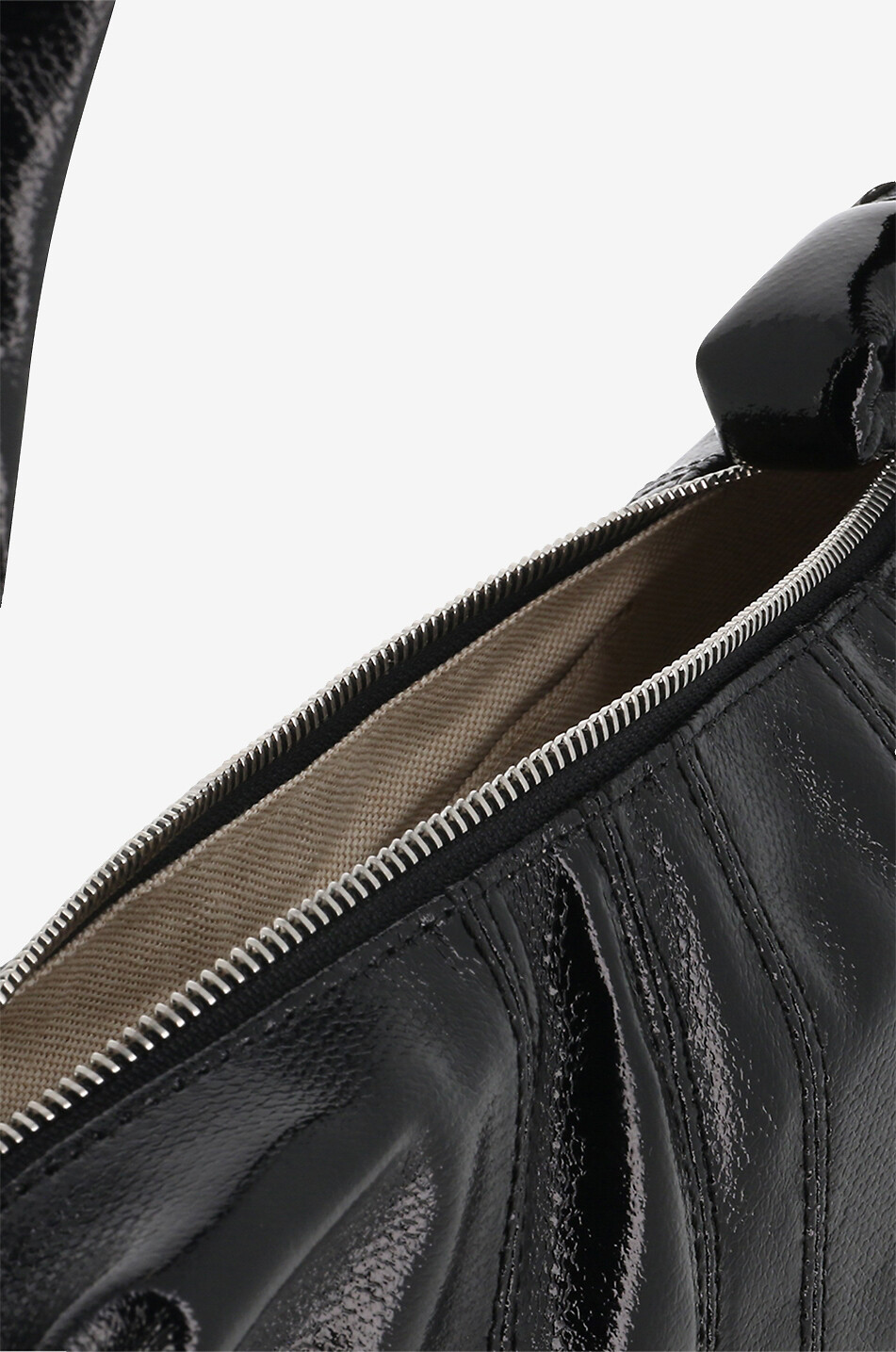 LEMAIRE Croissant Small coated canvas cross body bag Women BLACK 5