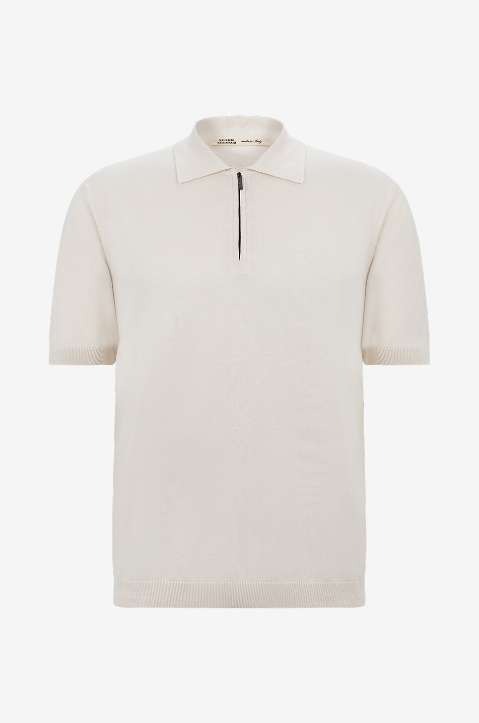 Kurzärmeliges Strick-Polohemd aus Seide und Baumwolle