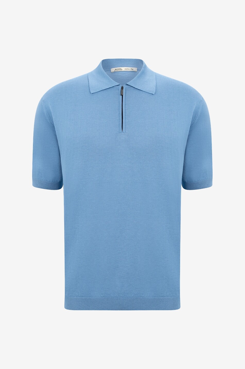 Polo à manches courtes en maille de soie et coton