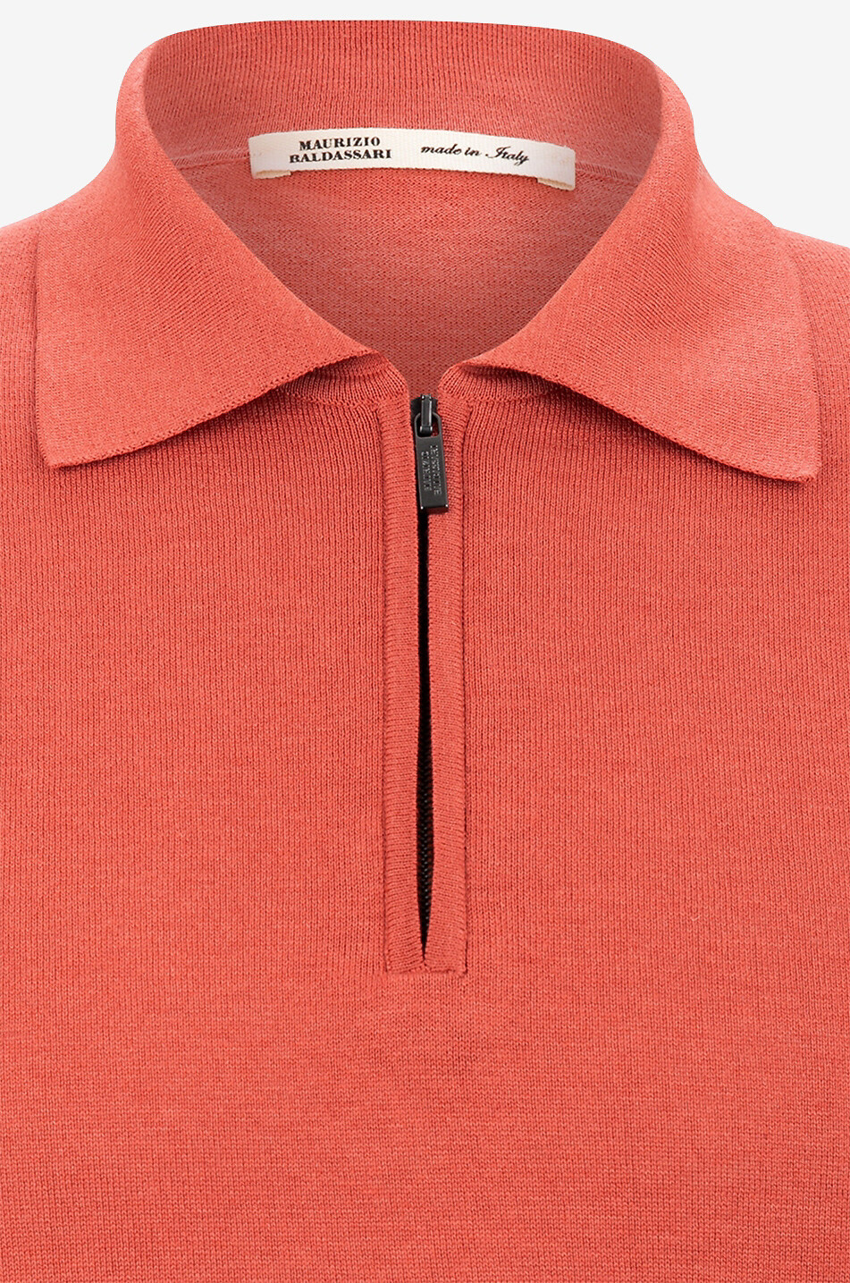 MAURIZIO BALDASSARI Kurzärmeliges Strick-Polohemd aus Seide und Baumwolle Herren MITTELORANGE 4