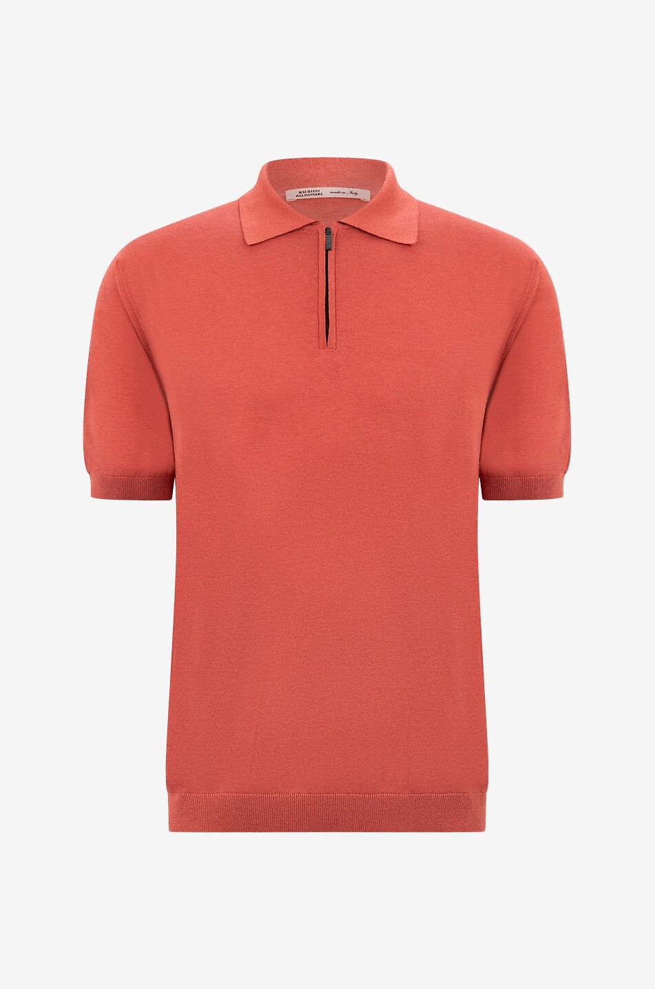 Kurzärmeliges Strick-Polohemd aus Seide und Baumwolle